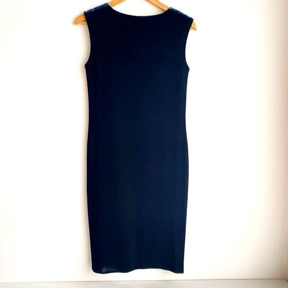 Misook Knit Print Sleeveless Knit Back Midi Pencil Dress  XS - Picture 3 of 5